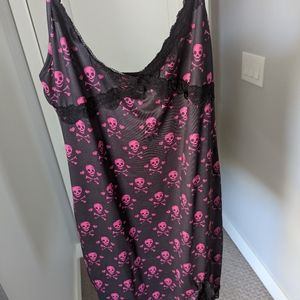 Pink Skulls Slip Dress